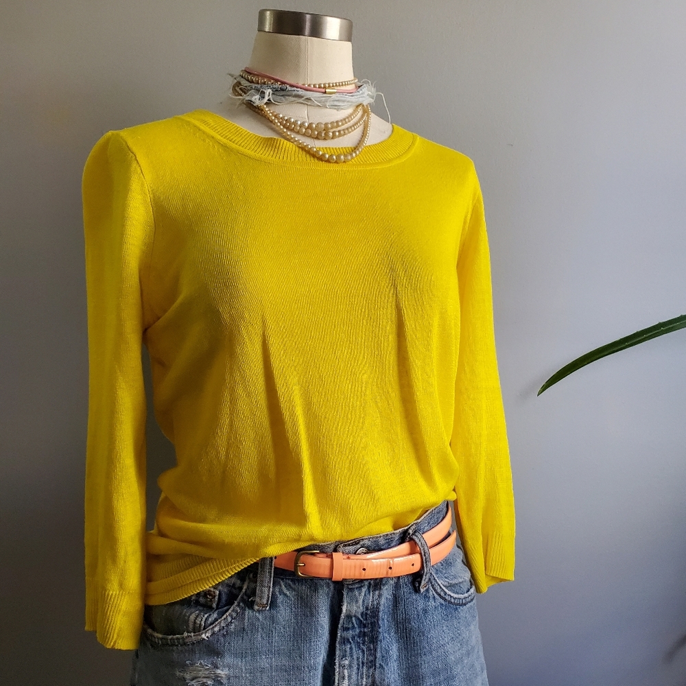 J. Crew ¾ Sleeve 100% Cotton Linen Lightweight Sweater